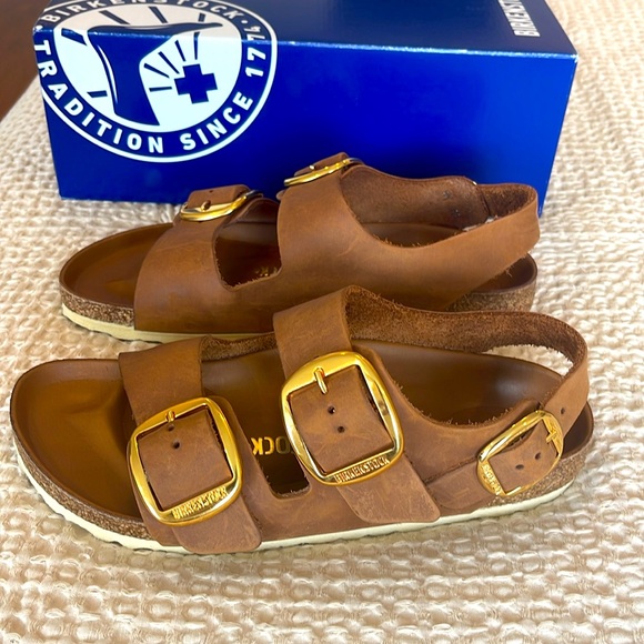 Milano Big Buckle Sandal - Cognac - EUC - 38 - Picture 5 of 9